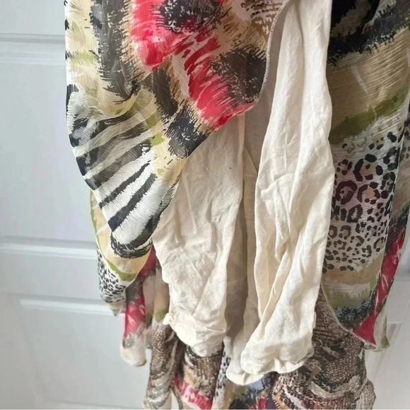 CLASSIC ANIMAL PRINT RUFFLE MULTI COLOR MAXI DRESS SIZE 36 100% COTTON SIZE 36 - Picture 7 of 15